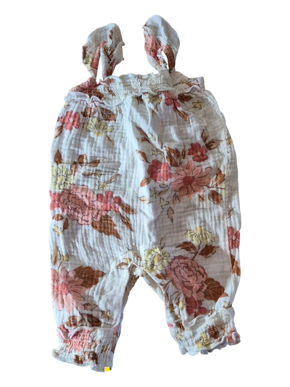 Carter's White And Romper with Pink And Yellow Floral Print 3 Mos